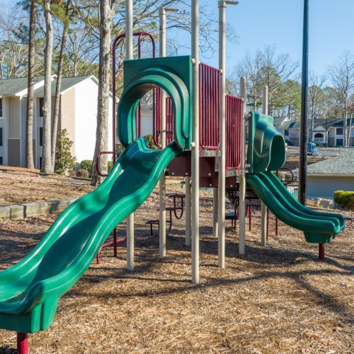 outdoor playground with a slide